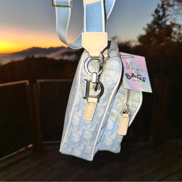 Dior: Blue CD Logo Trotter Crossbody Bag - Picture 3 of 17